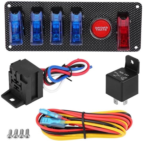 Intermittente 12V per Auto da Corsa - Schakelaar LED con Tuimel - Lega di Alluminio - Installazione Facile - Sicurezza - Pulsante di Avvio