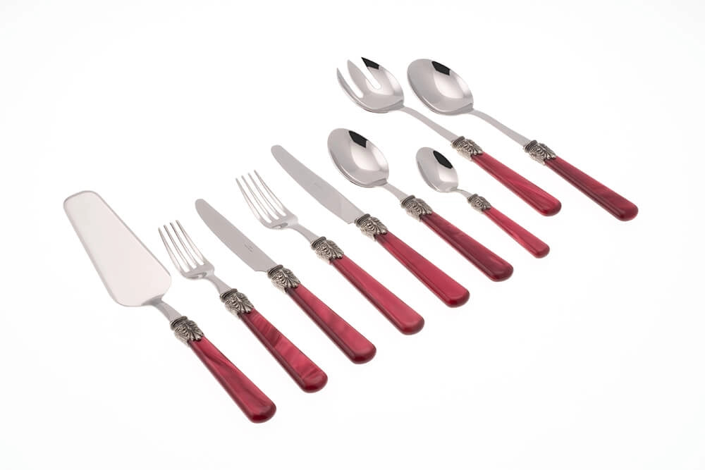 Servizio Set di Posate 75 Pezzi in Acciaio Inox Rivadossi Sandro Elena Bordeaux