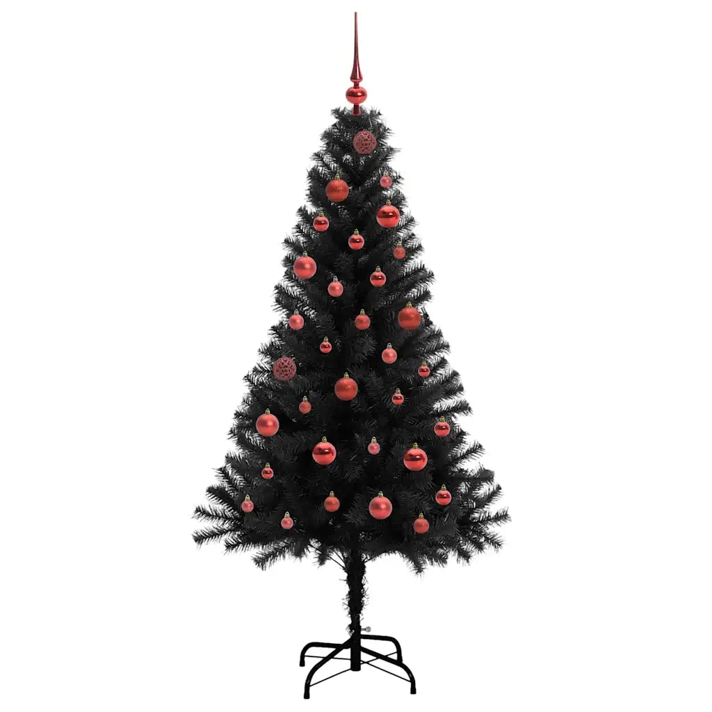 Albero di Natale con 150 LED con supporto Nero 150 cm PVC