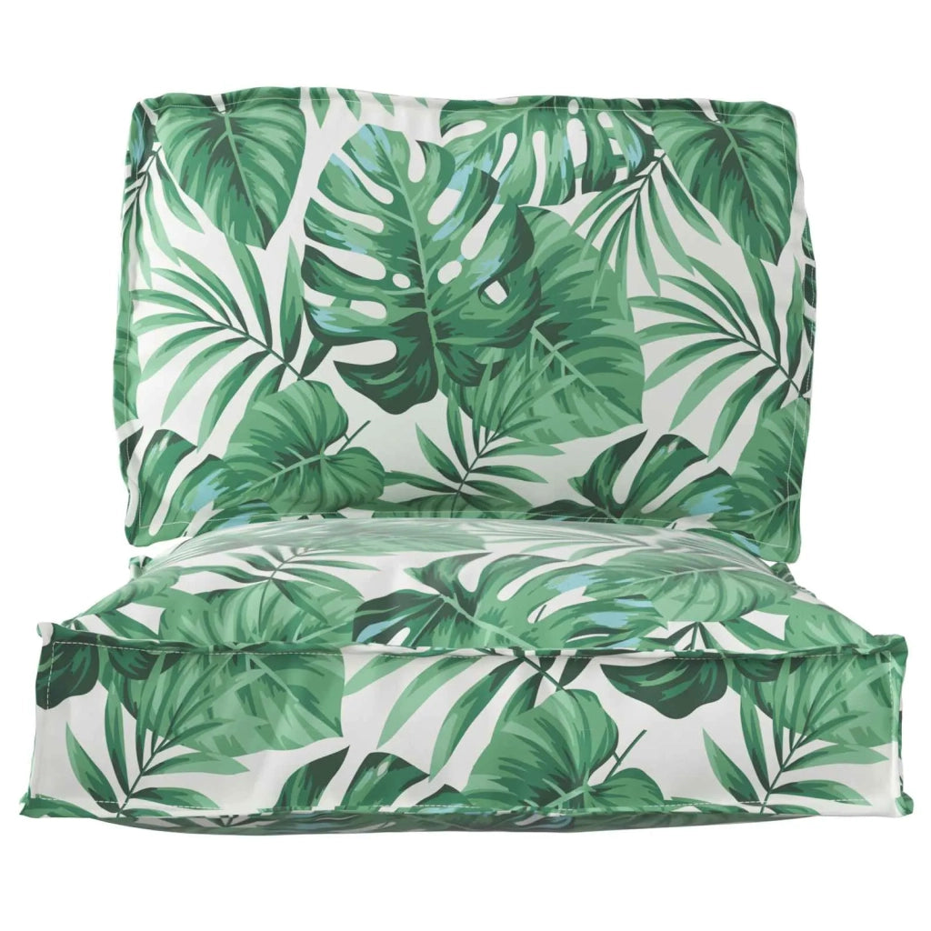 Set di Cuscini per Pallet Floreale 2 pcs Motivo Foglia Verde 3329067