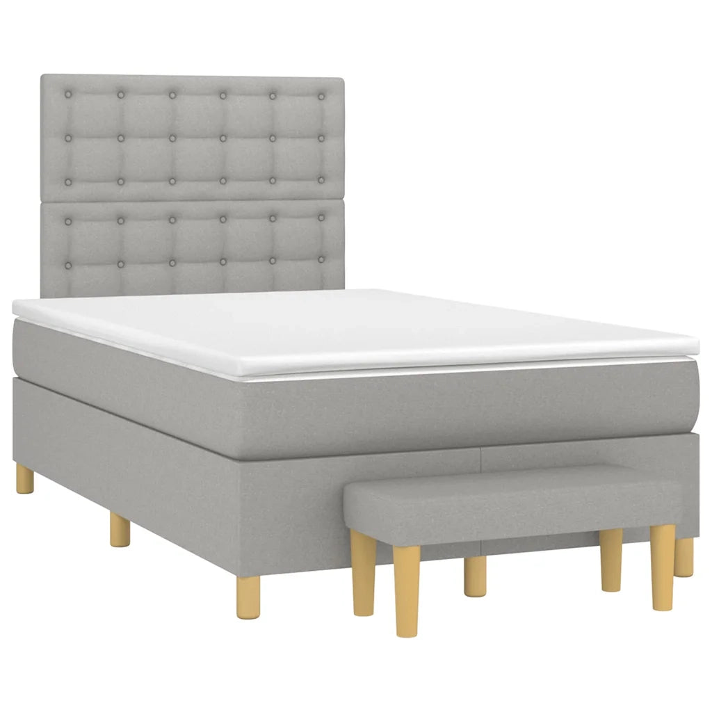 Giroletto a Molle con Materasso Grigio Chiaro 120x190cm Tessuto 3270432