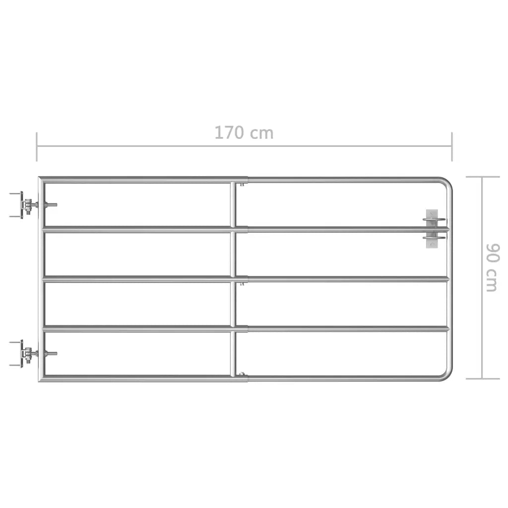 Cancello da Giardino in Acciaio-Porta da giardino 5 Sbarre (95-170)x90 cm Argento