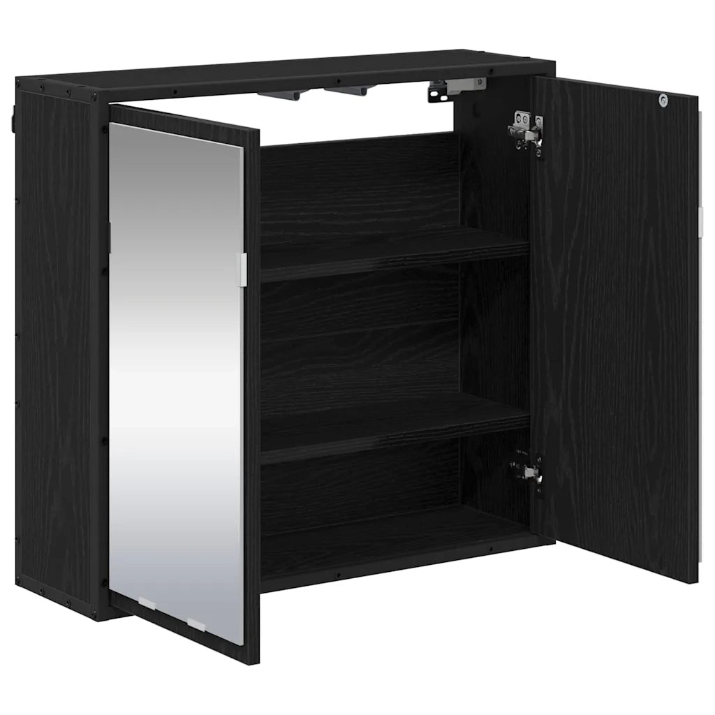 Scaffale da parete con lo scaffale Rovere Nero 65 x 20 x 60 cm