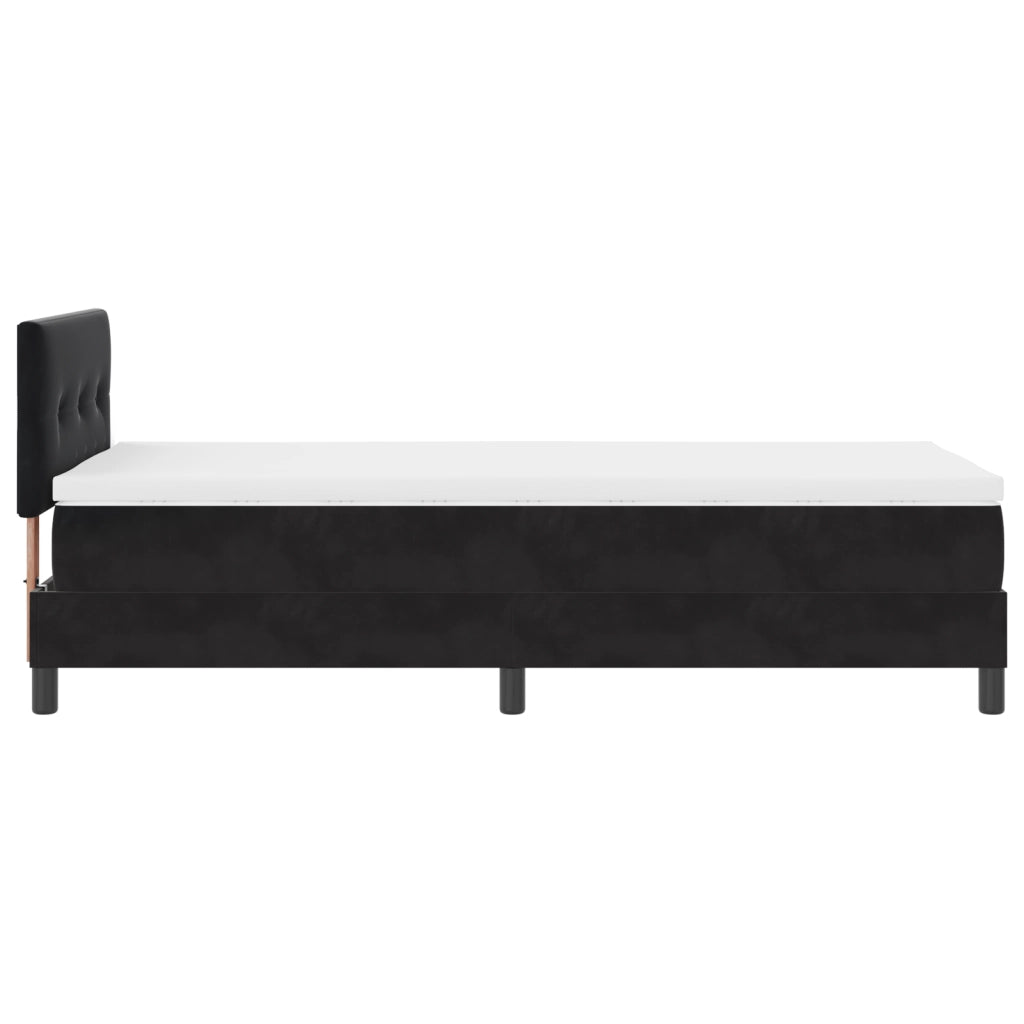 Letto con rete a molle e materasso Nero Singolo Velluto