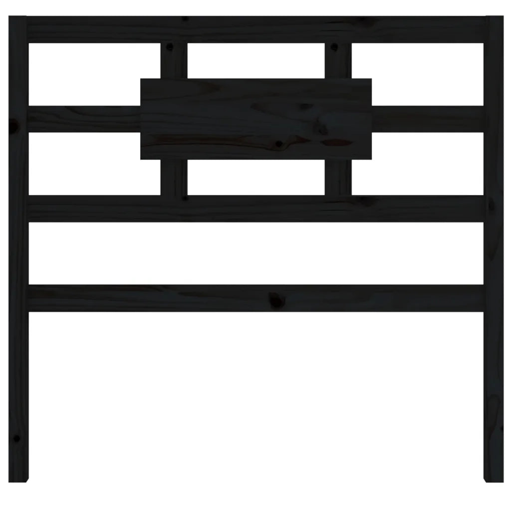 Testiera per Letto Nera 95,5x4x100 cm in Legno Massello di Pino 818024