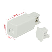 Sistema Illuminazione Binario Trifase Bianco, Binario Connettori Giunti Accessori (Alimentazione Destra+Terminale)