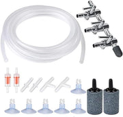 Set per pomp di aerazione per acquario con valvola di rilascio e tubo a "T" rettilineo - Per acquario - Ottimizza la circolazione dell'aria - Materiale duraturo.