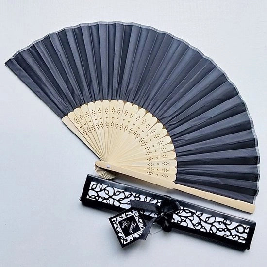 Ventilatore a Mano Pieghevole - Ventilatore a Mano Pieghevole con Stoffa Decorativa - Stoffa con Orlo a Pizzo - Ideale per Feste di Matrimonio e Feste di Ballo - Ventilatore a Mano con Stoffa Liscia