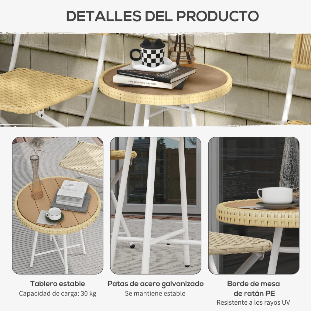 Tavolino da Caff¨¨ in Rattan Sintetico ¨C Xylo ¨C Piano Legno Plastica Struttura Acciaio 50x50x55 cm