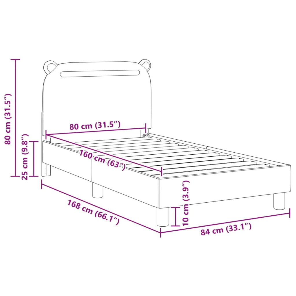 Struttura letto bambini con testata Blu jeans 80 x 160 cm 42011213