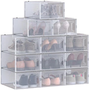 Set di contenitori per scarpe - Contenitori di plastica per scarpe - Contenitori di stoccaggio per scarpe - Stoccaggio per scarpe - Dimensioni: 33,3 x 23 x 14 cm