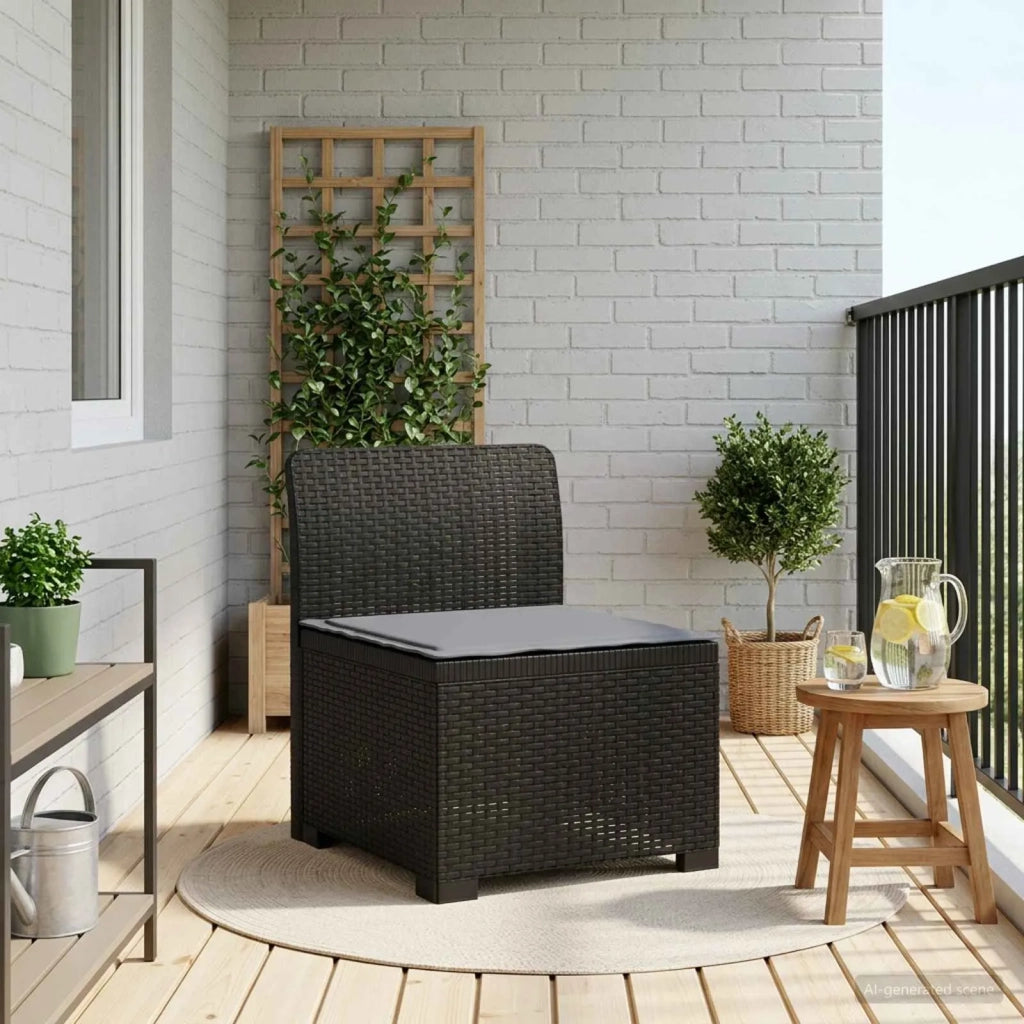Divano da esterno-Divano da Giardino a 1 Posto con Cuscino Aspetto Rattan PP 436641