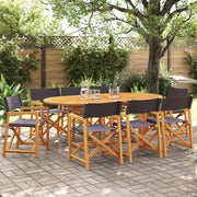 Sedie da Giardino Pieghevoli 8 pz Grigio Scuro in Tessuto 3208921