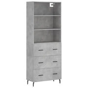 Credenza | Madia | Buffet da pranzo | Armadio da pranzo Grigio Cemento 69,5x34x180 cm in Legno Multistrato