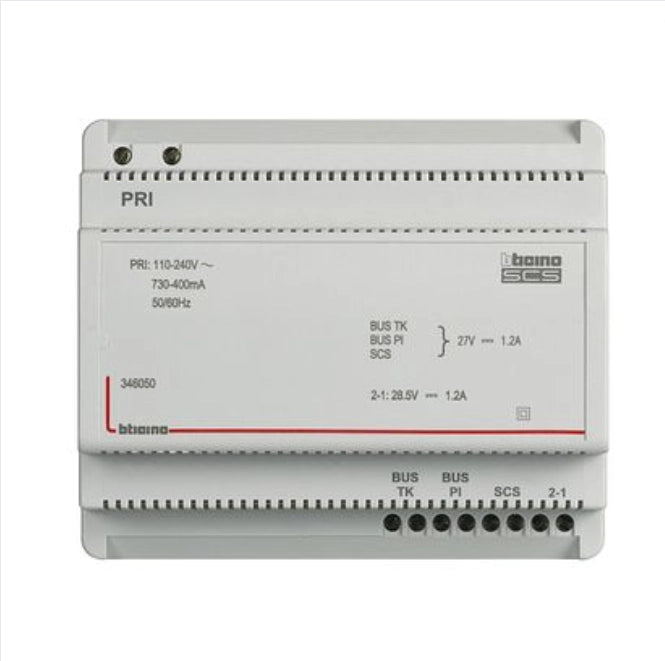 Alimentatore 6 din impianto audio video 2 fili bticino 346050