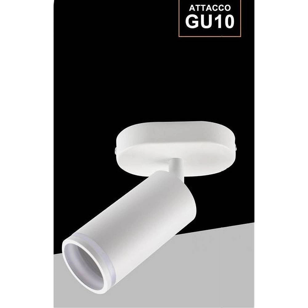Trade Shop - Applique Plafoniera Orientabile Da Soffitto Parete 1 Diffusore Lampada Gu10 Ts-1 - Bianco