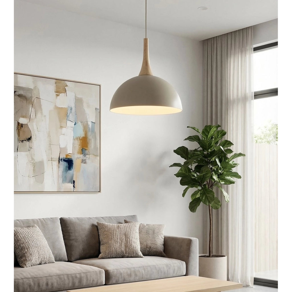 Lampada a sospensione Nautica in acciaio e legno