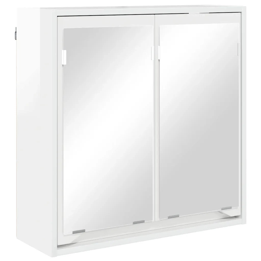 Mobiletto per specchio da Bagno | Armadio da bagno Bianco Lucido 60 x 20 x 60 cm