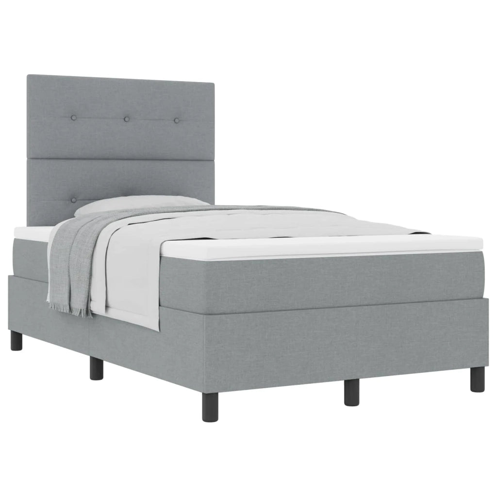 Letto a molle con materasso Grigio chiaro 120 x 200 cm Tessuto 3339378