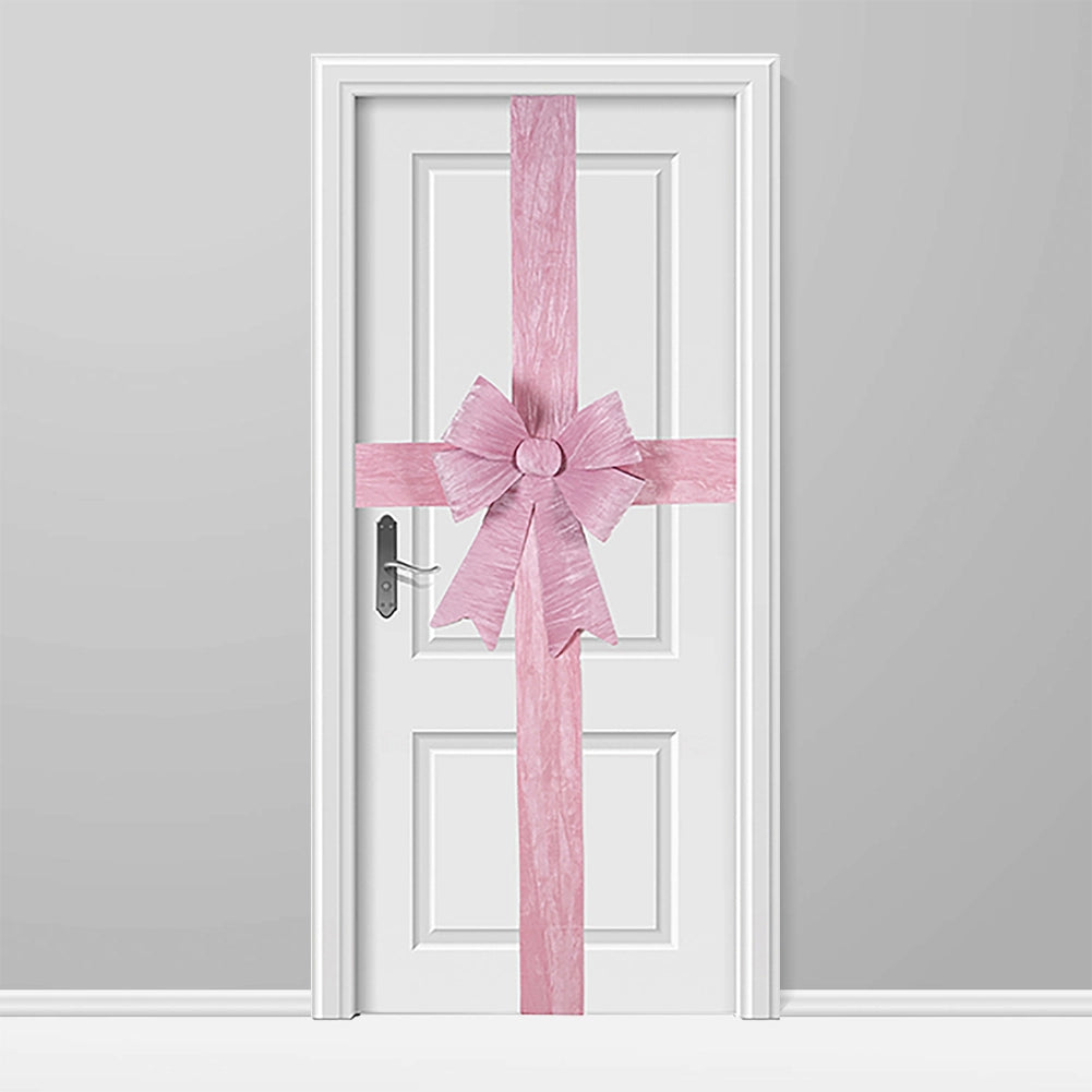 Fiocco Natalizio Rosa Fuoriporta Decorazione di Natale 49x52cm Addobbo per Porta