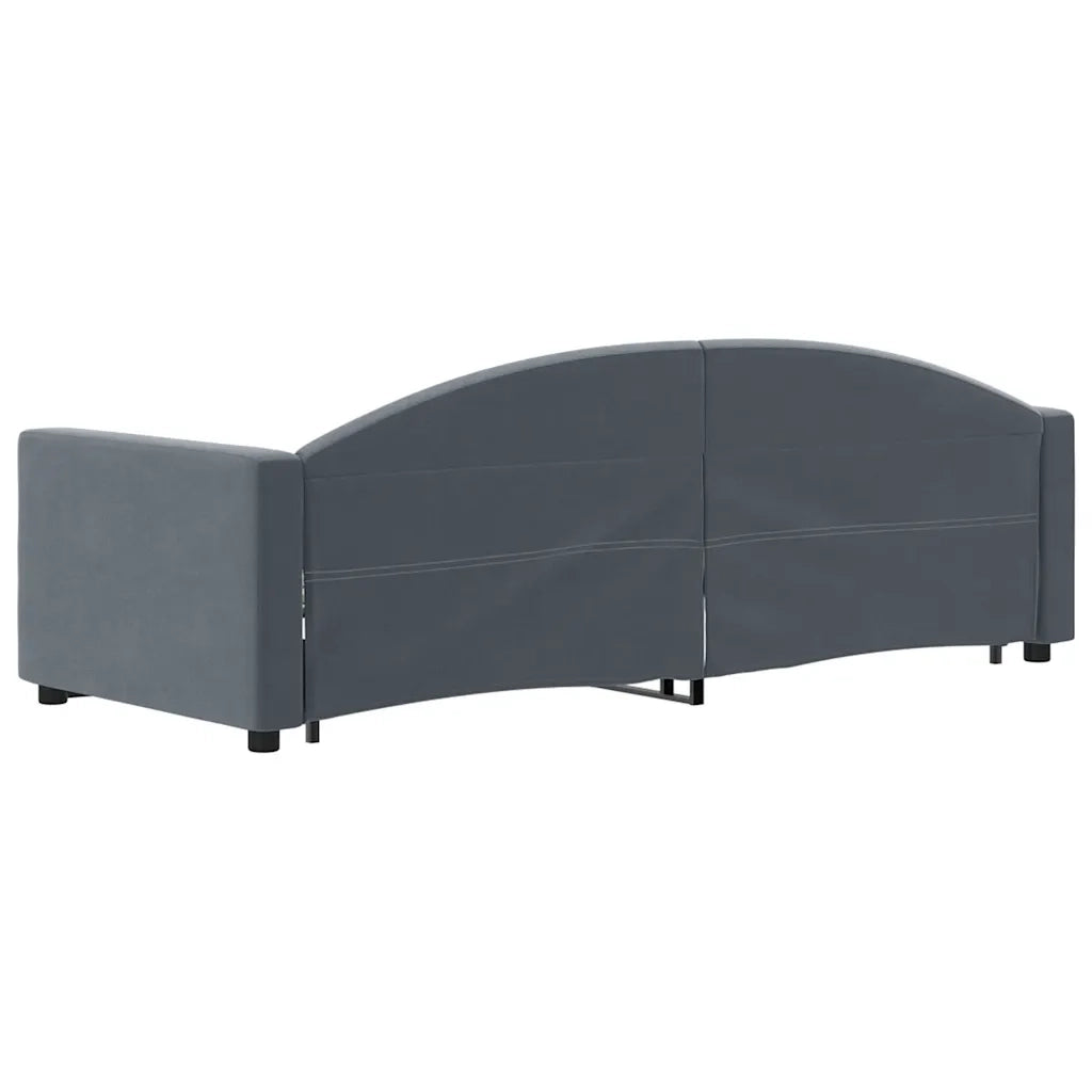 Divano Letto con Letto Estraibile Grigio Scuro 80x200cm Velluto 3197295
