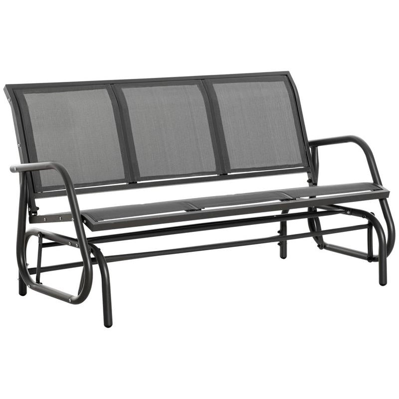 PANCHINA A DONDOLO A 3 POSTI CON TESSUTO A RETE 151 X 75 X 85CM GRIGIO