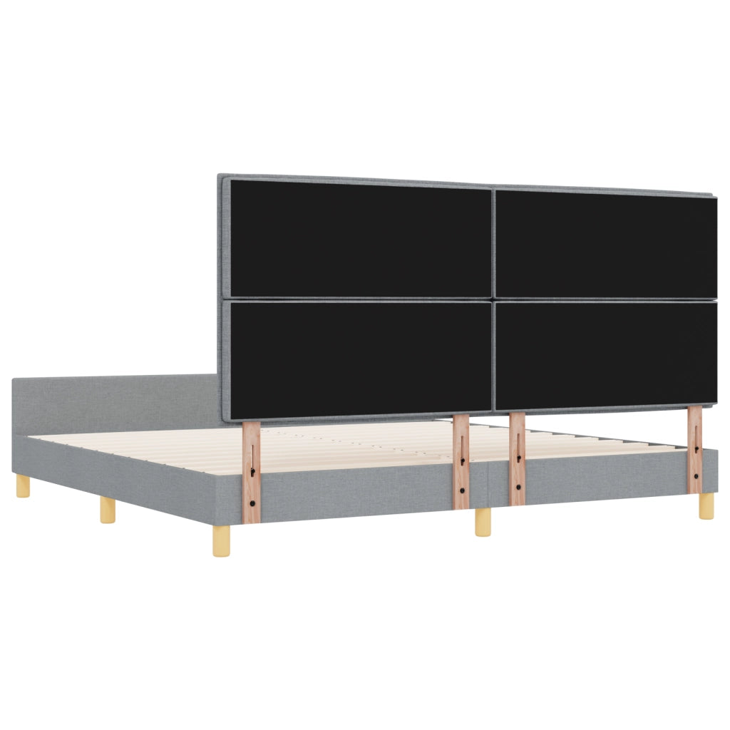 Letto in Grigio Chiaro di , 200x200 cm, Tessuto