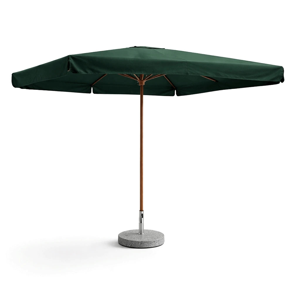 Tempo Style - Ombrellone da Giardino Vomero 3x3 m | Ombrellone da Esterno in Alluminio e Poliestere 180g/㎡ (Verde/Legno Noce)