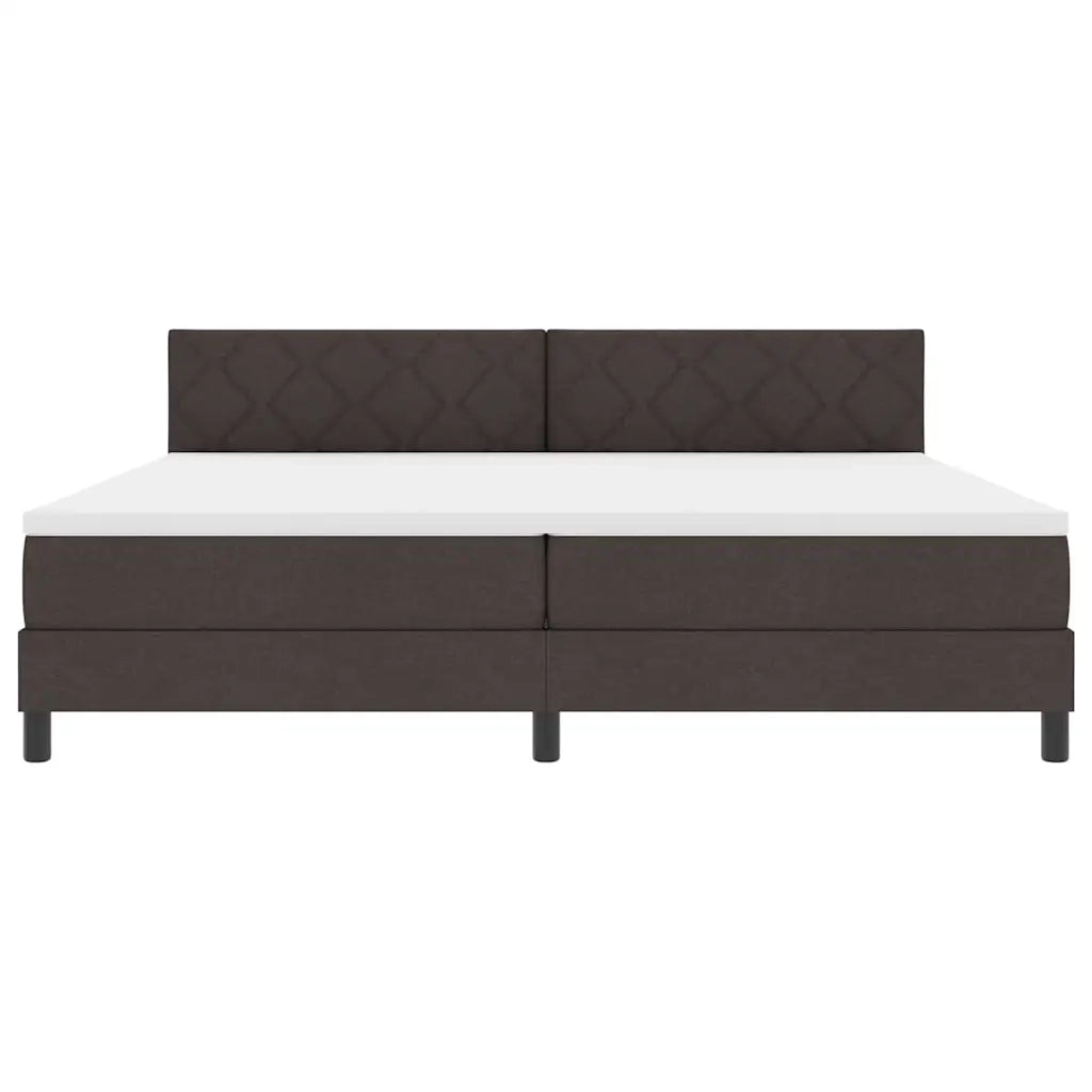 Letto a molle con materasso Marrone Scuro 200 x 200 cm Tessuto 3342313