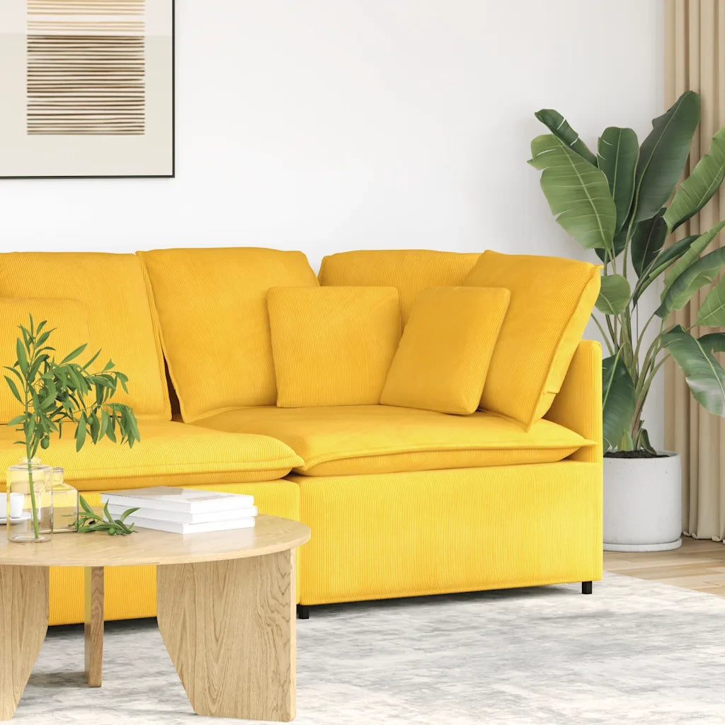 vidaXL Modulo Angolare Divano Modulare con Cuscini Giallo Chiaro 100cm