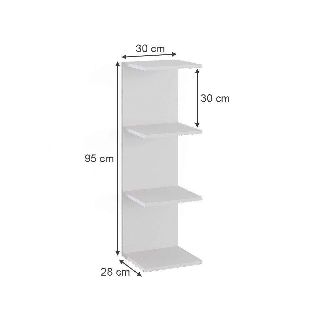 Vicco Scaffale a muro Bianco 30 x 95 cm Set di 2
