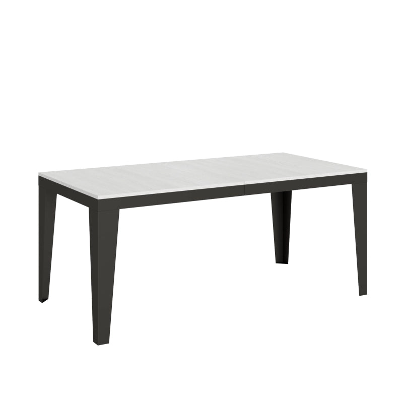 Tavolo allungabile 90x180/440 cm Flame Evolution telaio Antracite - Bianco Frassino