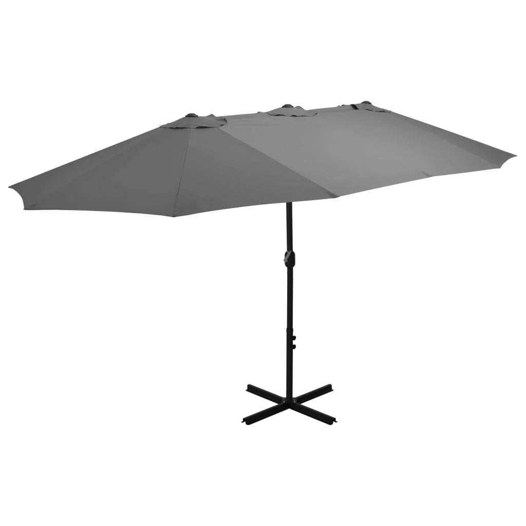 Ombrellone da esterno con palo in alluminio 460 x 270 cm antracite 02_0008299
