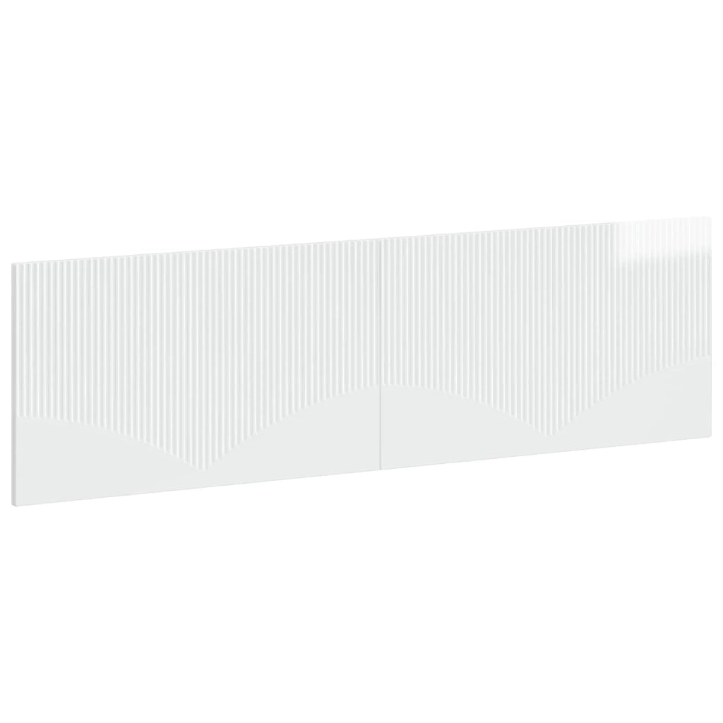 Testiera da Muro HOORN Bianco Lucido Legno ingegnerizzato 897379