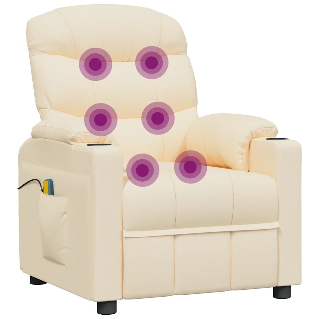 Poltrona Massaggiante Elettrica Crema in Tessuto cod mxl 32508
