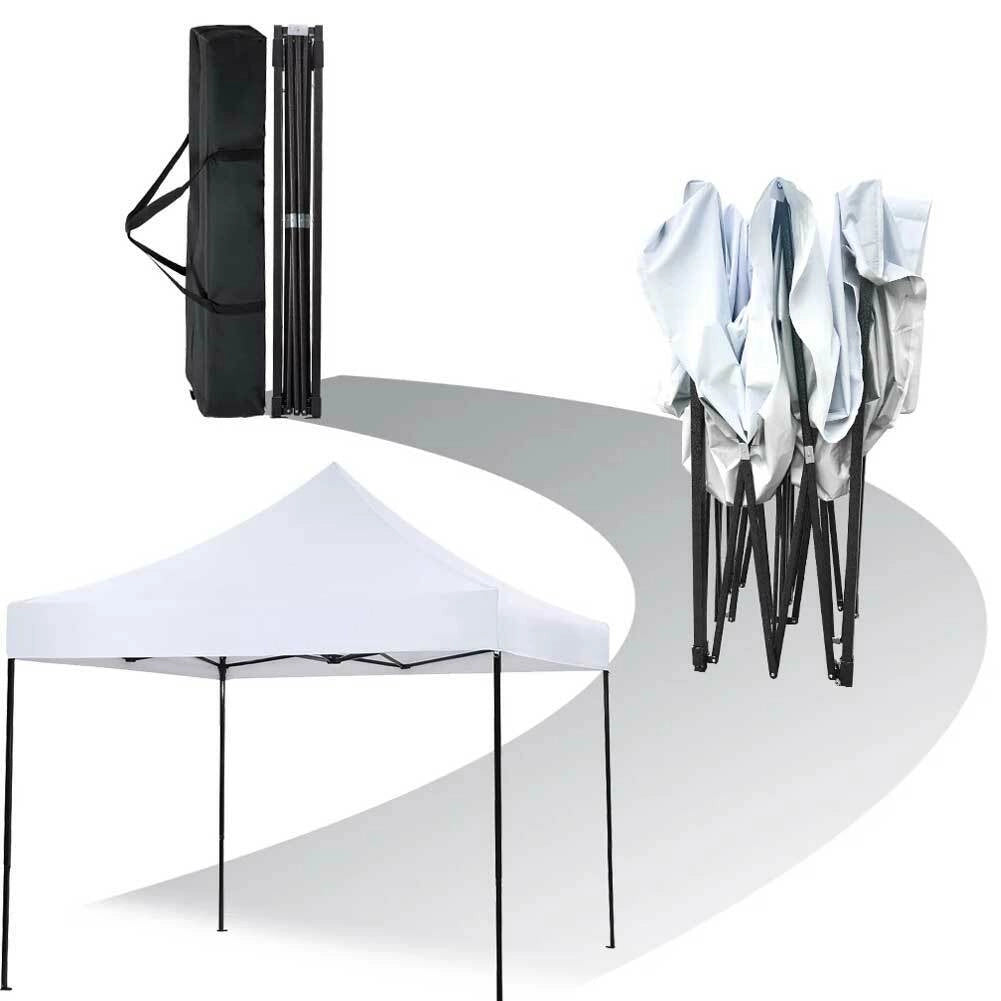 Gazebo 3x3 Pieghevole Impermeabile Richiudibile a Fisarmonica Professionale Bianco