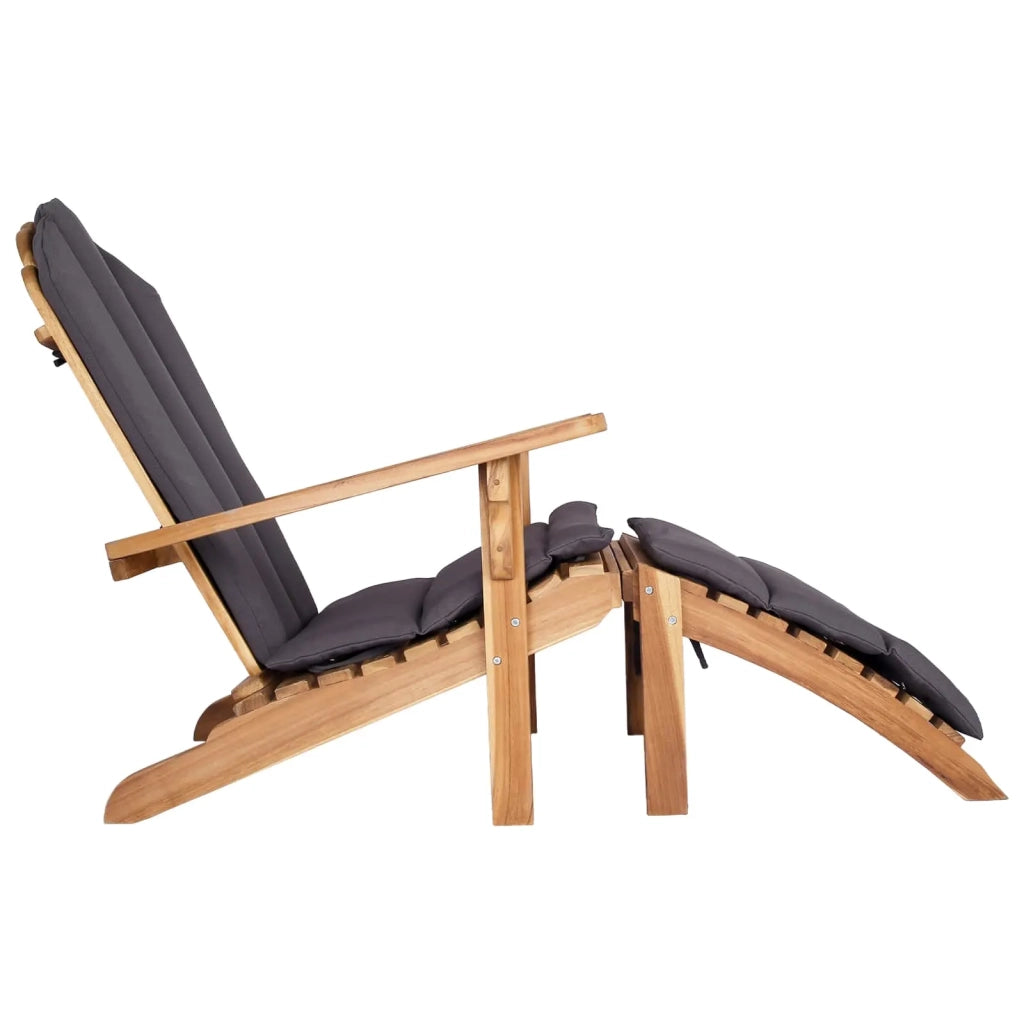 Sedia Adirondack da Giardino con Poggiapiedi Naturale 42041354