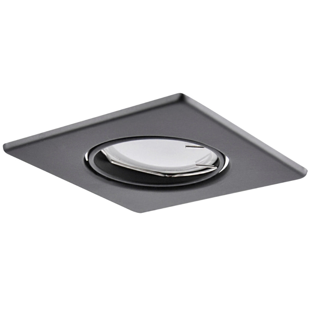 Set 3 faretti incasso quadrati neri GU10 3000K Polux