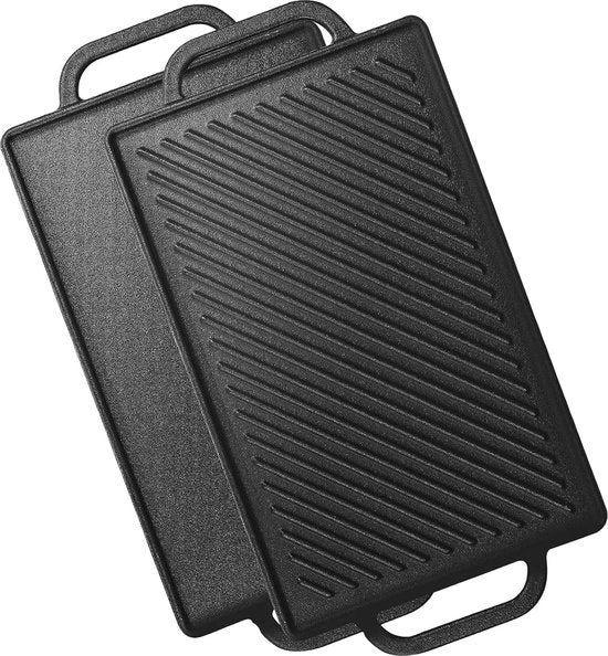 Piatti griglianti in acciaio inox 33 x 21 cm - Piatto cotto rovesciabile per forno e barbecue