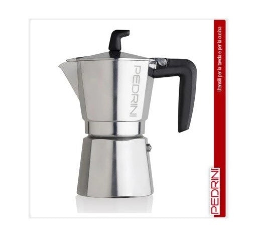 Caffettiera Caffè Espresso Sei Moka in Alluminio 3 Tazze Pedrini