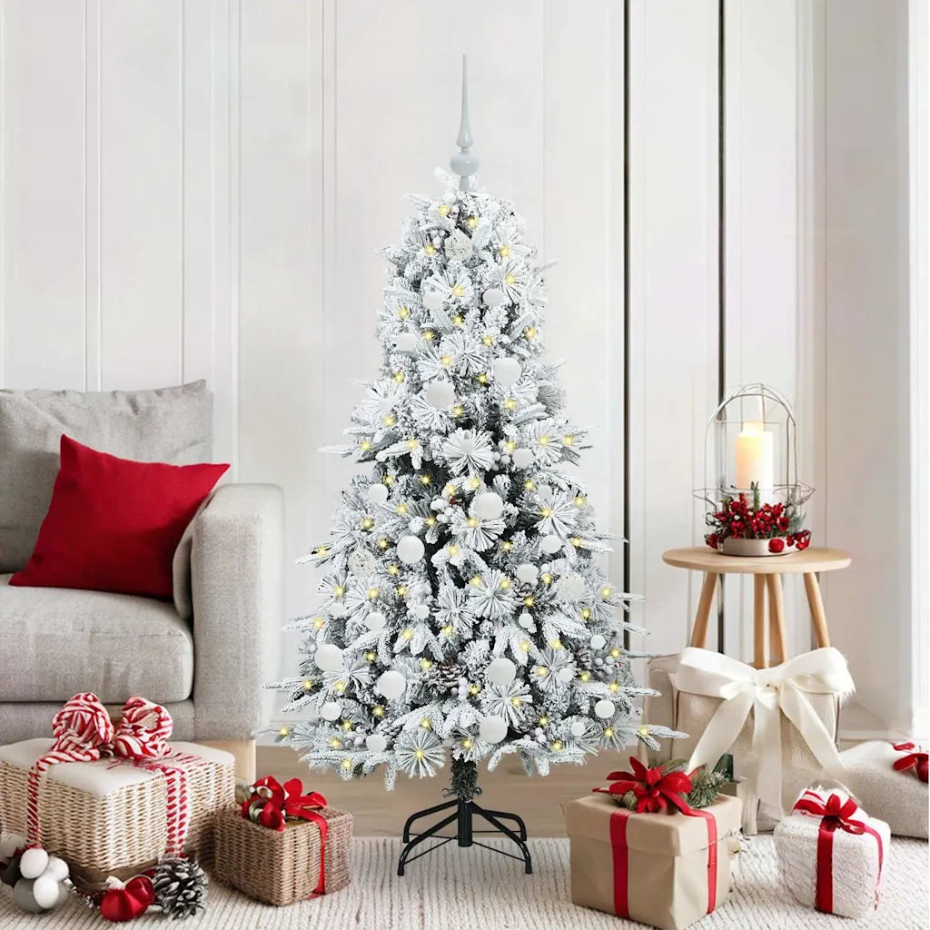 Albero di Natale | Decorazioni natalizie Artificiale con Rami Pieghevoli Bianco 150 cm