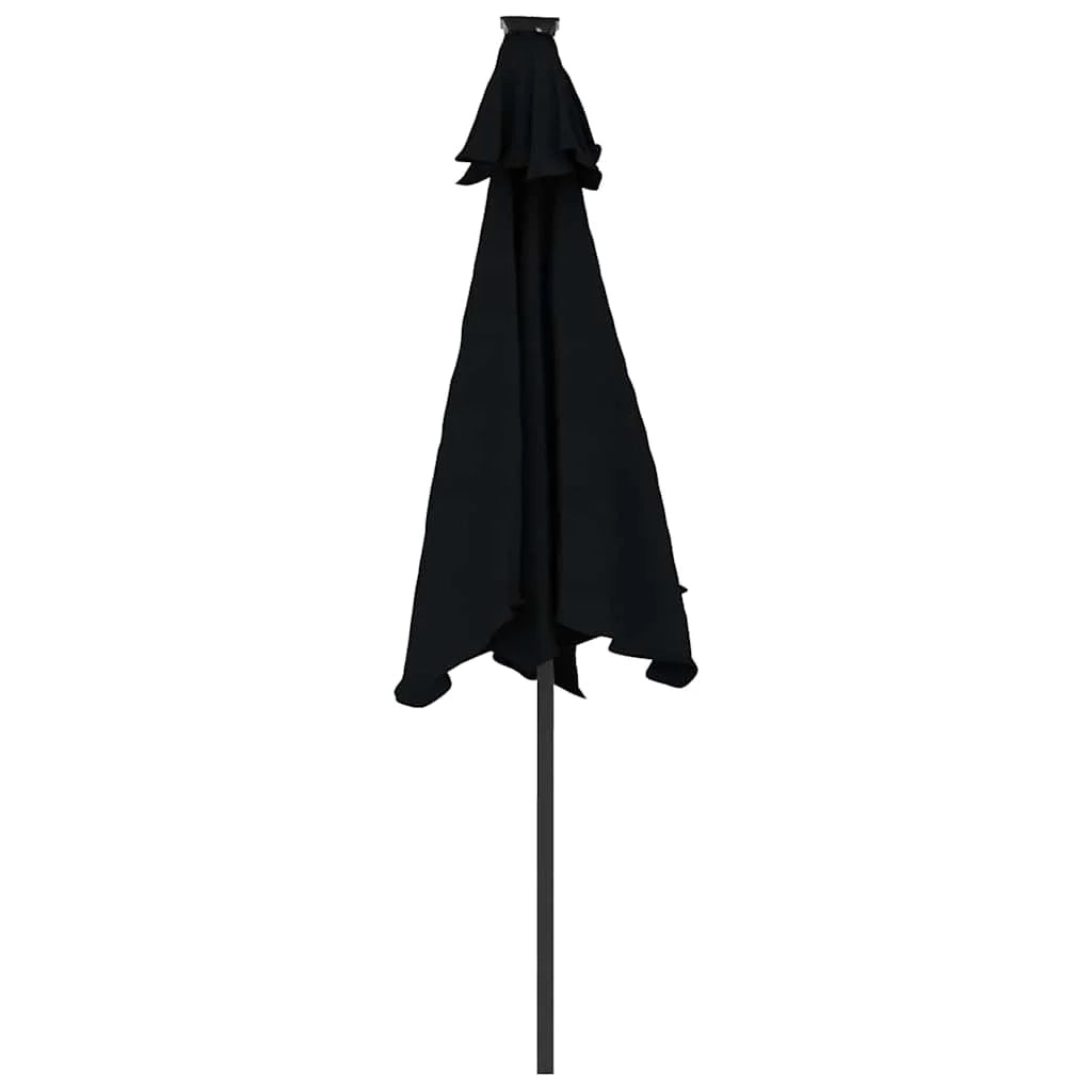 Ombrellone da giardino inclinabile con illuminazione a LED 225 x 225 x 212 cm moderna protezione solare in poliestere nero 02_0056373