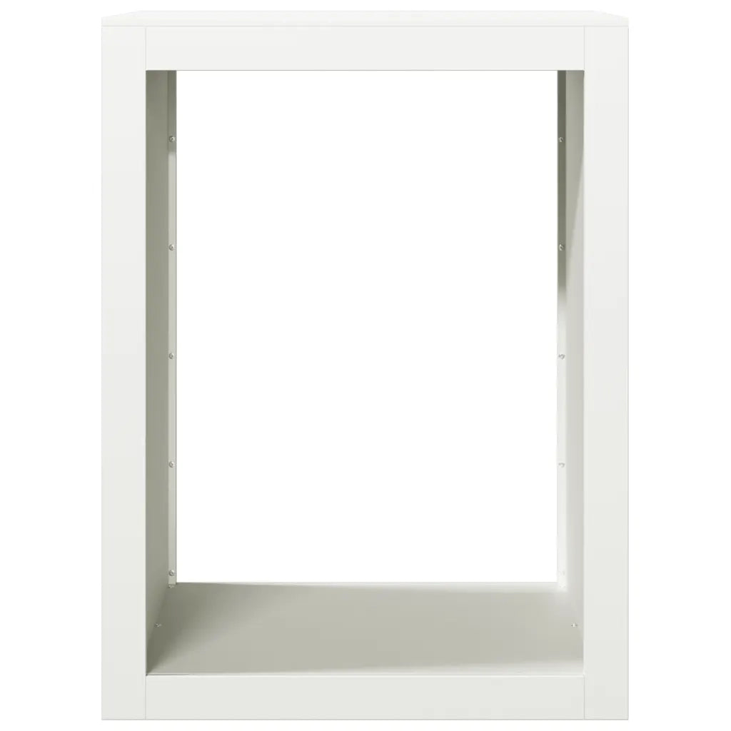 Rastrelliera per Legna da Ardere Bianca 60x40x80 cm in Acciaio 850997