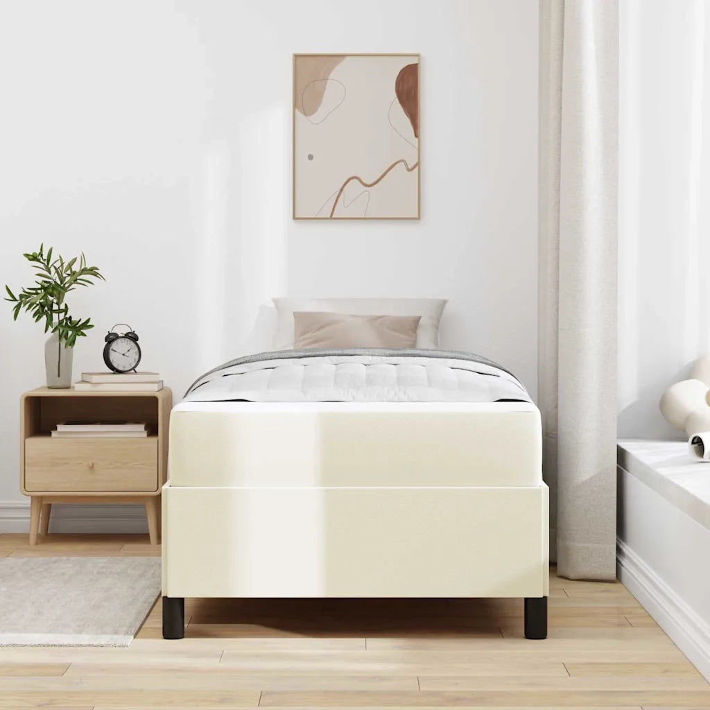 Struttura del letto con materasso Crema 80 x 200 cm Tessuto