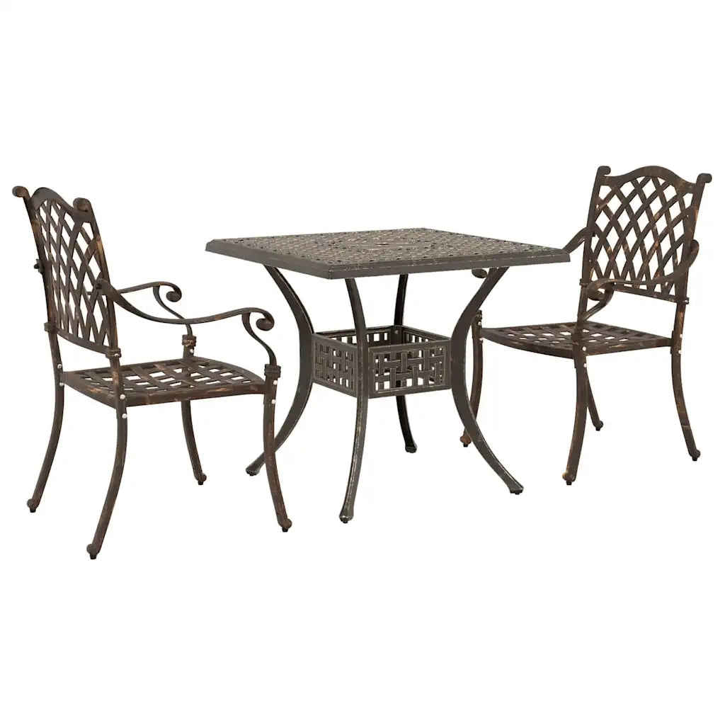 Set di Tavolo da Giardino 3 pcs Bronzo Alluminio pressofuso 3334732
