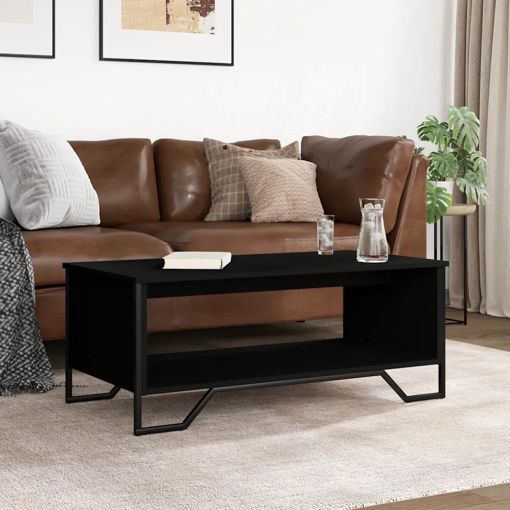 Tavolino da salotto | Tavolino da caff¨¨ | Tavolino da Soggiorno Nero 100x51x40 cm in Legno Multistrato