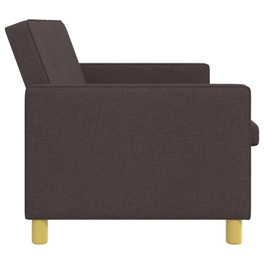 Divano Letto Estraibile Marrone Scuro Tessuto