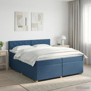 Letto box spring con materasso Blu 200 x 200 cm Tessuto 3451048