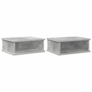 Set di 2 Comodini | Armadio da Notte | Mobiletto da notte Grigio cemento 40 x 31 x 15 cm Legno multistrato