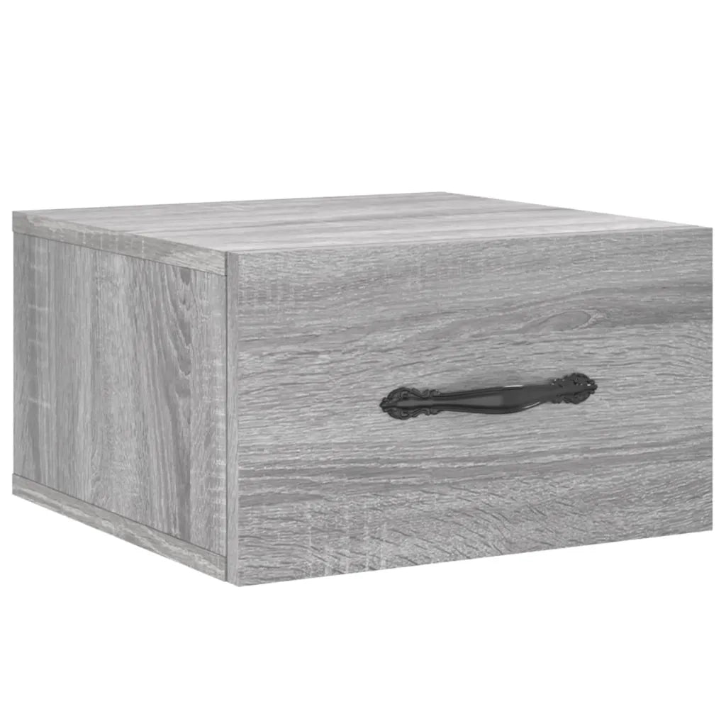 Set di 2 Comodini | Armadio da Notte | Mobiletto da notte a Muro Grigio Sonoma 35x35x20 cm